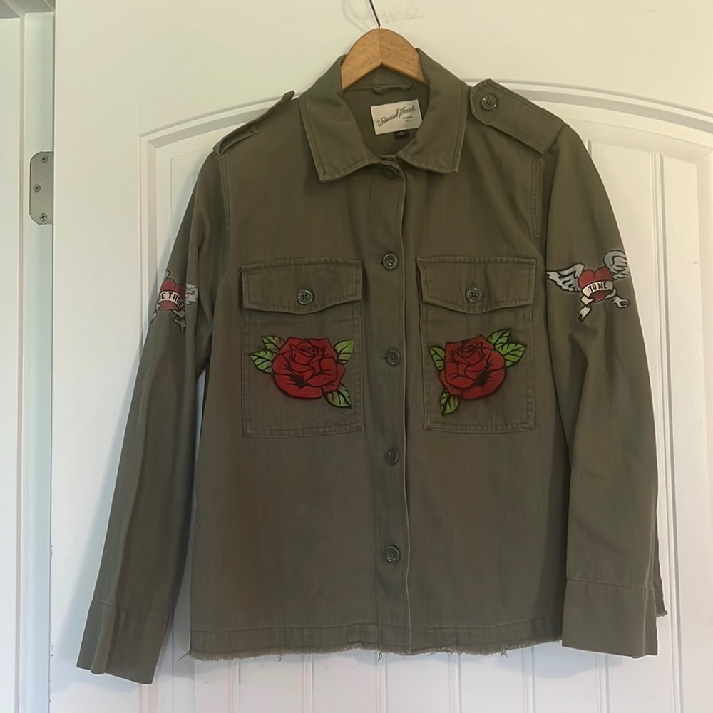 Universal Thread embroidered Military Shirt Shaket Medium